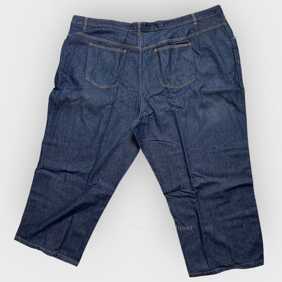 Woman Within Natural Fit 34W Dark Wash Denim Straight Leg Plus Size Stretch - Picture 5 of 5